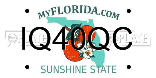 IQ40QC Florida License Plate