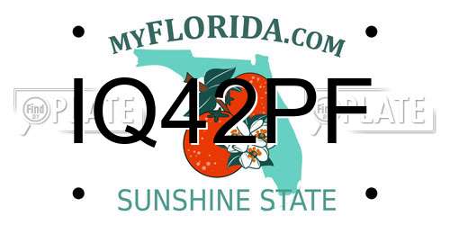 IQ42PF Florida License Plate