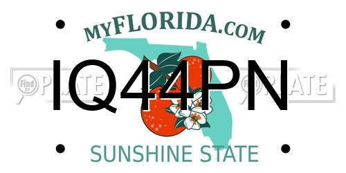 IQ44PN Florida License Plate