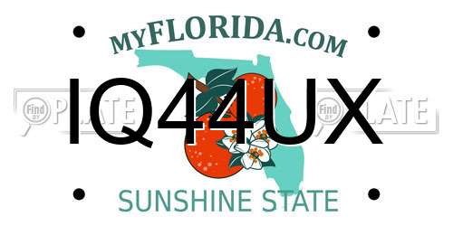 IQ44UX Florida License Plate