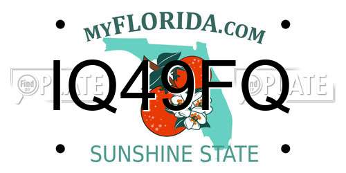 IQ49FQ Florida License Plate