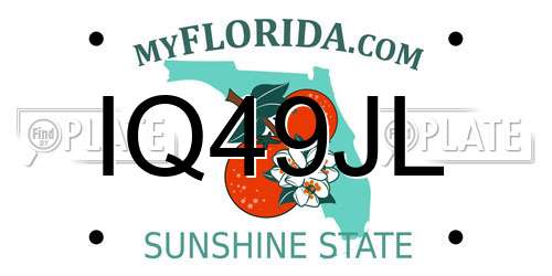 IQ49JL Florida License Plate
