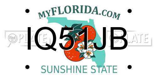 IQ51JB Florida License Plate