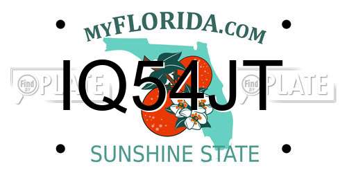 IQ54JT Florida License Plate