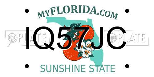 IQ57JC Florida License Plate