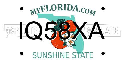 IQ58XA Florida License Plate