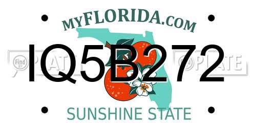 IQ5B272 Florida License Plate
