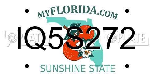 IQ5S272 Florida License Plate
