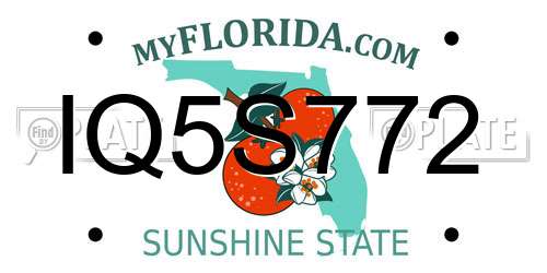 IQ5S772 Florida License Plate
