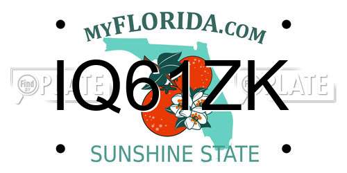 IQ61ZK Florida License Plate