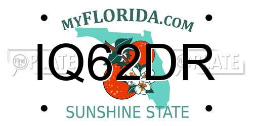 IQ62DR Florida License Plate