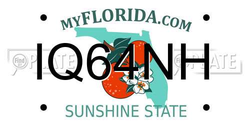 IQ64NH Florida License Plate