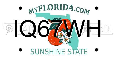 IQ67WH Florida License Plate