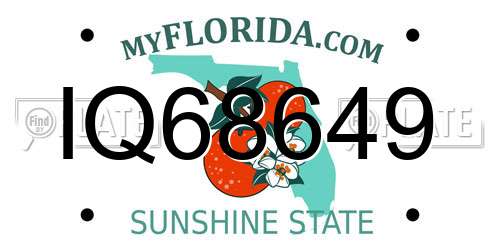 IQ68649 Florida License Plate