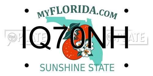 IQ70NH Florida License Plate