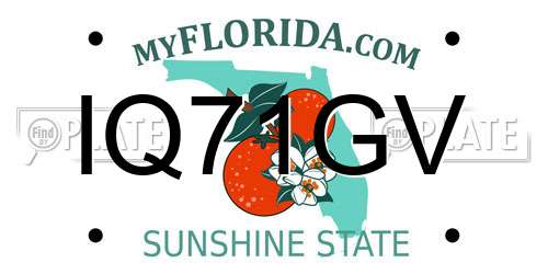 IQ71GV Florida License Plate