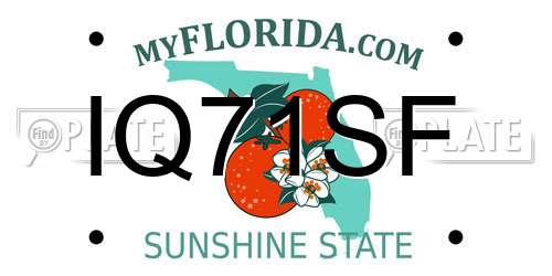 IQ71SF Florida License Plate