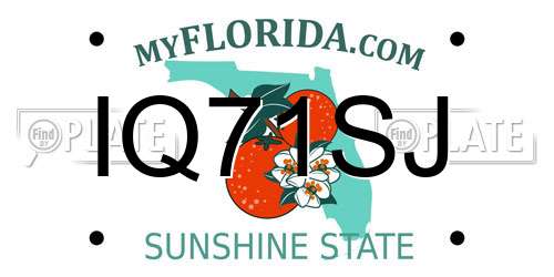 IQ71SJ Florida License Plate