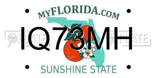 IQ73MH Florida License Plate