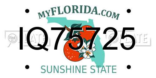 IQ75725 Florida License Plate