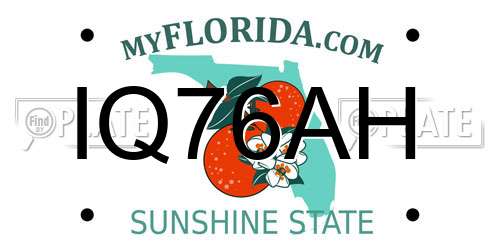 IQ76AH Florida License Plate