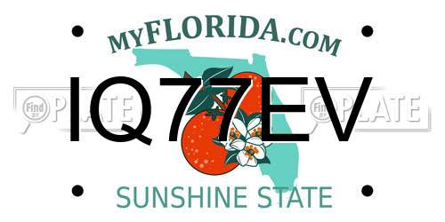 IQ77EV Florida License Plate