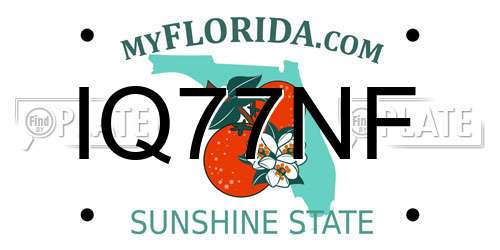 IQ77NF Florida License Plate