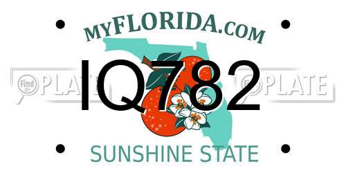 IQ782 Florida License Plate
