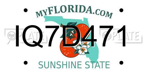 IQ7D471 Florida License Plate