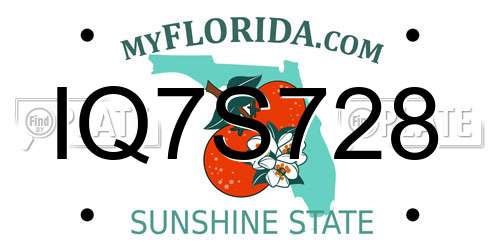 IQ7S728 Florida License Plate