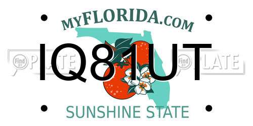 IQ81UT Florida License Plate