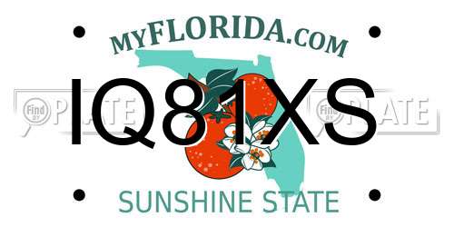 IQ81XS Florida License Plate