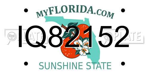 IQ82152 Florida License Plate