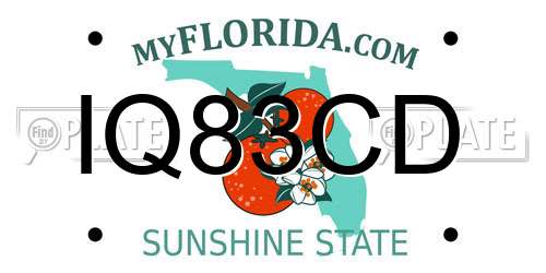 IQ83CD Florida License Plate
