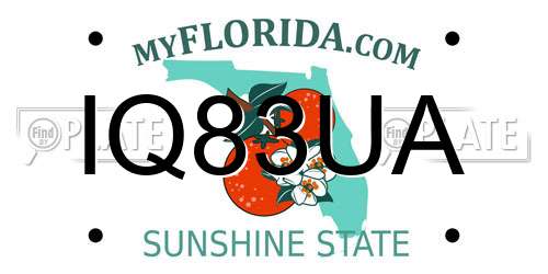 IQ83UA Florida License Plate