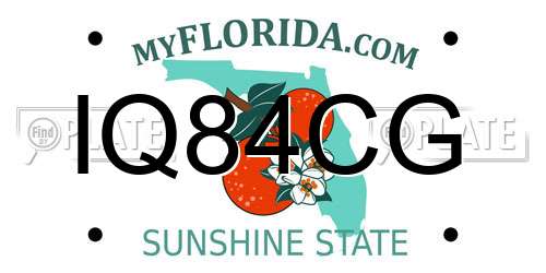 IQ84CG Florida License Plate
