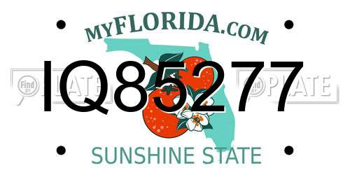 IQ85277 Florida License Plate