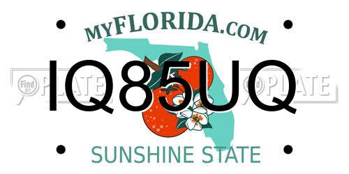 IQ85UQ Florida License Plate