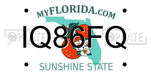 IQ86FQ Florida License Plate