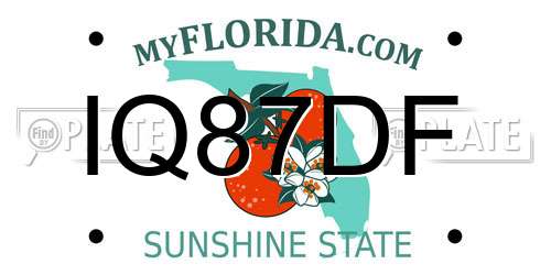 IQ87DF Florida License Plate