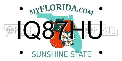 IQ87HU Florida License Plate