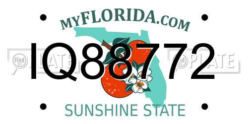 IQ88772 Florida License Plate