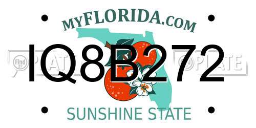 IQ8B272 Florida License Plate