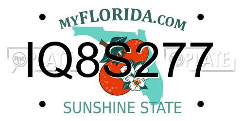 IQ8S277 Florida License Plate