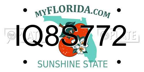 IQ8S772 Florida License Plate