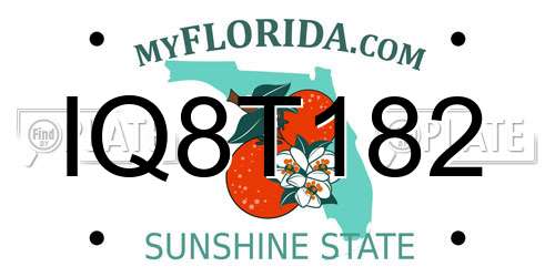 IQ8T182 Florida License Plate