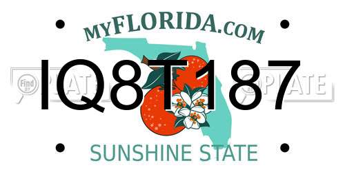 IQ8T187 Florida License Plate