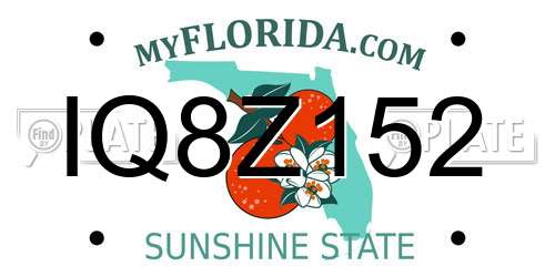 IQ8Z152 Florida License Plate