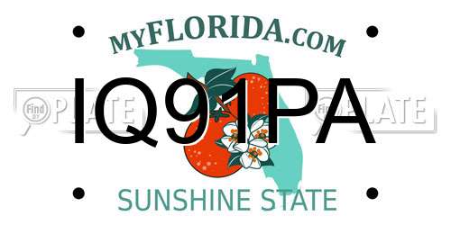 IQ91PA Florida License Plate