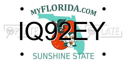 IQ92EY Florida License Plate